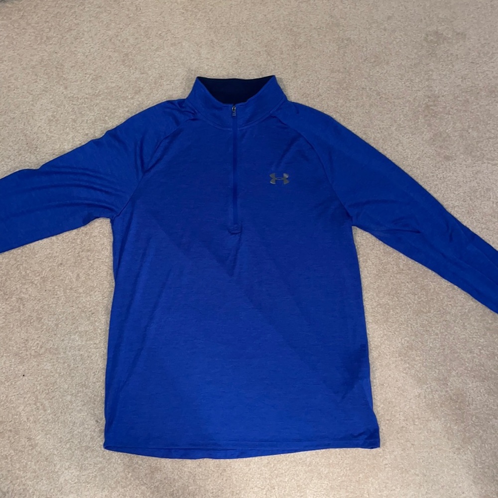 UNDER ARMOUR Royal Blue Quarter Zip, L, Barely Worn